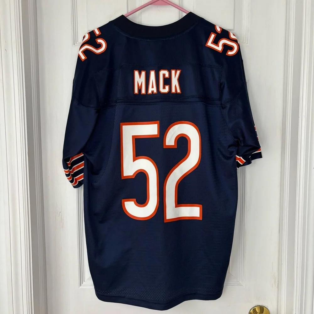NFL Chicago Bears Khalil Mack #52 Navy Blue & Orange Jersey - Picture 2 of 6
